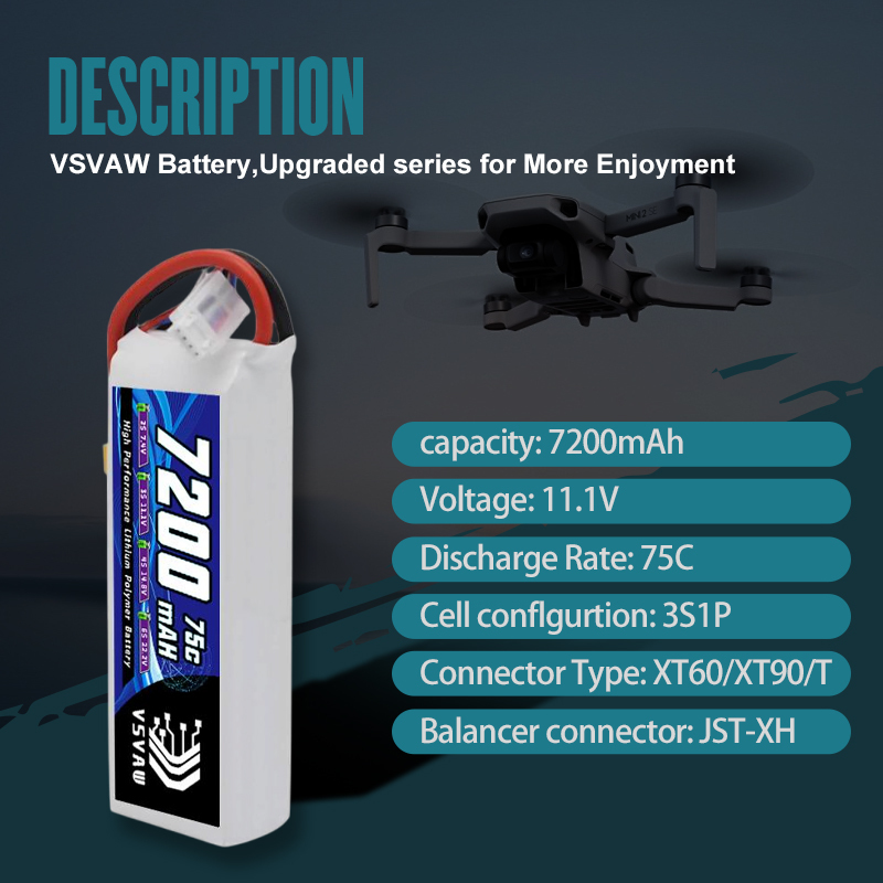 VSVAW 3S Lipo Battery 11.1V 72 - Drone Battery Plate review and price