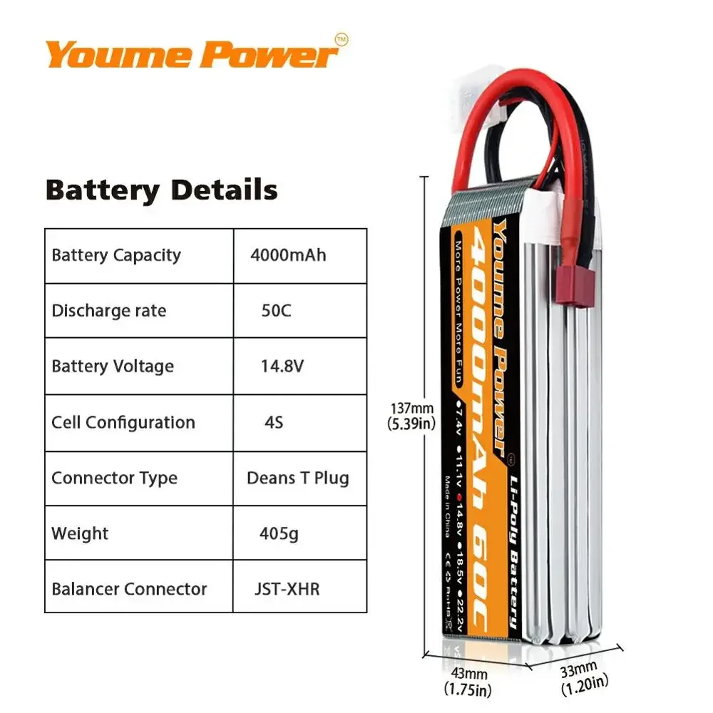 4S 14.8V Lipo Battery 3300mah  - Drone Battery 4S review and price