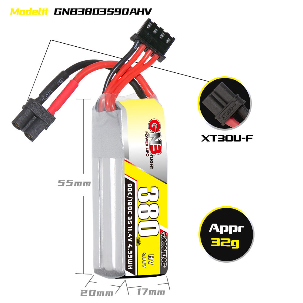GNB GAONENG 3S 11.4V HV 380mah - Drone Battery High Voltage review and price