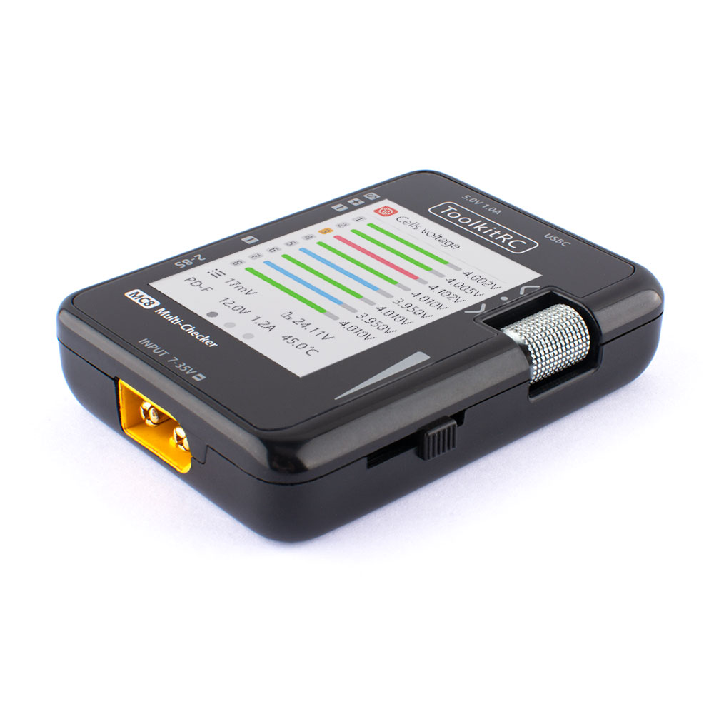 ToolkitRC MC8 SC100 Mini Size  - Drone Battery Voltage Checker review and price