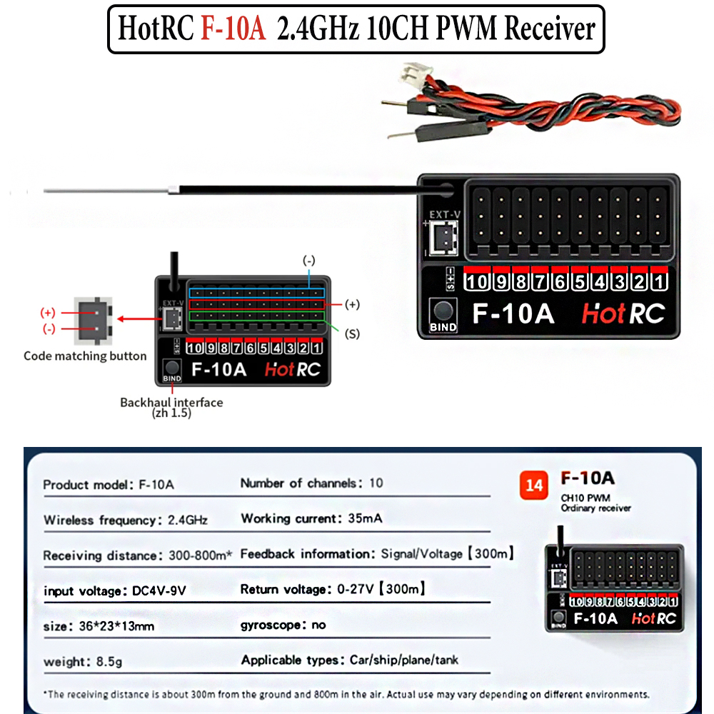 Hotrc Hot rc HT-10A HT10A 2.4G - Drone Battery Connector review and price