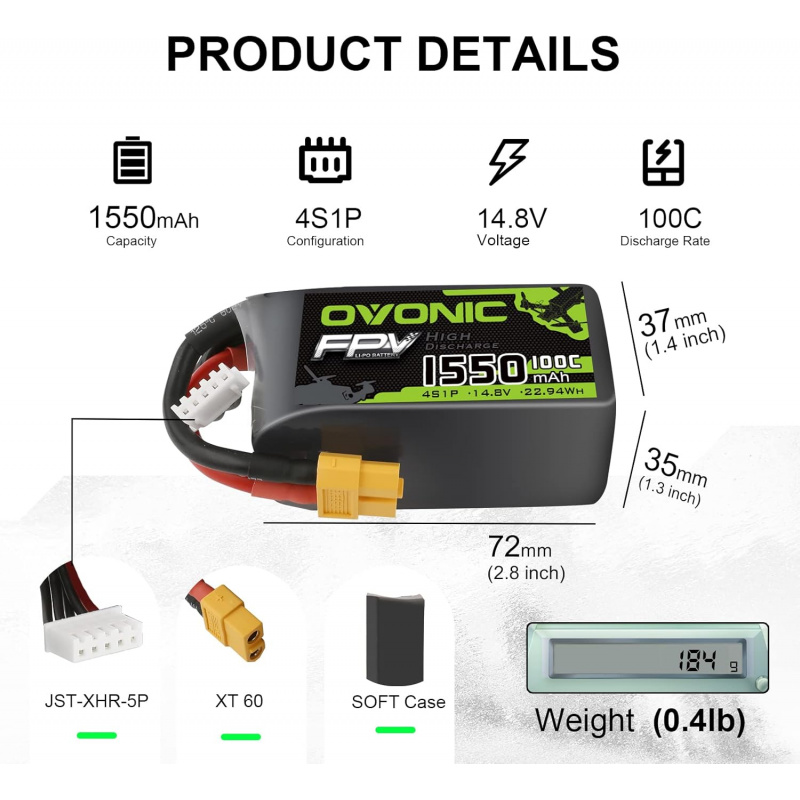 OVONIC 4s Lipo Battery 100C 15 - Drone Battery 4S review and price
