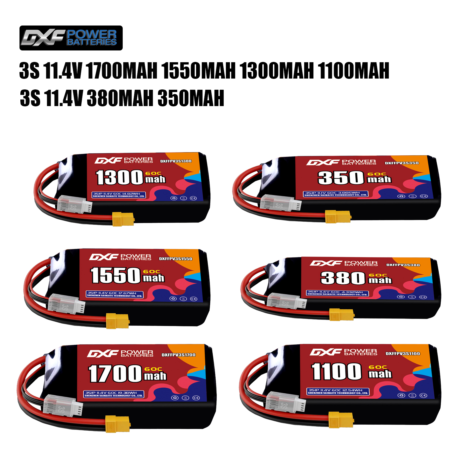 DXF Lipo 3S Battery 11.4V 1700 - Drone Battery 3S review and price